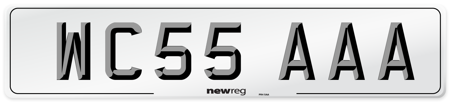 WC55 AAA Number Plate from New Reg
